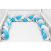 Ochranný mantinel do postieľky vrkoč modrá- 210 cm