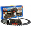 LEAN TOYS Klasická lokomotíva + vagón s koľajnicami