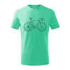 Bicykel názvy - Tričko detské bavlnené - 122 cm/6 rokov ( Mätová )