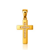 Zlatý prívesok Kríž s vnútorným krížom so zirkónmi
