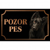 Nemecký ovčiak - Kovová tabuľka POZOR PES