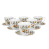 Porcelánové šálky na kávu a čaj s tanierikmi DUO CROCUS DAISY 250 ml 6 ks.