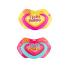 Canpol Babies A set symetrických silikon dudlíků Neon Love růžová