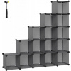 Songmics 15 boxů plast kov 123x31x123cm šedá