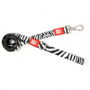 Max&Molly Short Leash Zebra - farebné mestské vodítko pre psa, vzor zebry, 120 cm - M