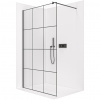 CERANO - Sprchová zástena Walk-in Onyx Round Ľ/P - 8 mm - guľatá vzpera - čierna matná, industriálne sklo - 130x200 cm