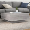 VidaXL Kávový stolík s LED, sivý dub sonoma, 80x80x31 cm