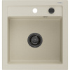 Mexen Vito granitový drez 1-komorový 520 x 490 mm, béžový, sifón čierny - 6503521000-69-B