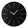 ELEGANTNÉ DREVENÉ ČIERNE NÁSTENNÉ HODINY JVD HC702.2 70 cm STRIEBORNÉ INDEXY