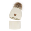 Fashionkids Dievčenský set čiapka a nákrčník JULIETTE Farba: Ecru, Veľkosť: 48-50