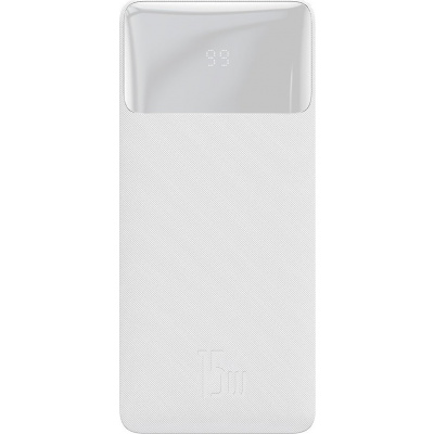 PowerBank Baseus Baseus Bipow Powerbank s rychlým nabíjením 20 000 mAh 15 W White (Overseas Edition) + USB -A kabel - Micro USB 0,25 m bílá (PPBD050102)