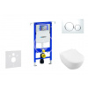 GEBERIT Modul na závesné WC s tlačidlom Sigma20, biela/lesklý chróm + Villeroy Boch - WC a doska, DirectFlush, SoftClose, CeramicPlus