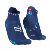 Compressport Pro Racing Socks V4.0 Run Low Dress Blues/Green Sheen