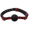 ROUGE Leather Ball Gag Burgundy with Black Accessories