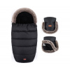 Petite&Mars PETITE&MARS - SADA Detský fusak 4v1 COMFY + rukávniky na kočík Forever Black VP-F187208 + záruka 3 roky zadarmo