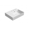 KUBE X keramické umývadlo 60x47cm, s odkladacou plochou vľavo, 3 otvory, biela ExtraGlaze