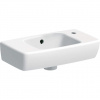 Geberit Selnova - Umývadielko 450x250 mm, s 1 otvorom na batériu vpravo, s prepadom, biela 500.318.01.5