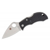 Spyderco MBKLFP Manbug Black Lightweight Leaf Plain vreckový nôž 4,8 cm, Satin, čierna, FRN