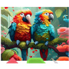 NORIMPEX Diamantové maľovanie Papagáje na vetve 30x40cm