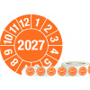 Kontrolná nálepka 2027, oranžová, samolepka, , 30 mm, 1 rolka = 1000 ks