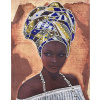 Diamantový obrázek 7D černoška v turbanu 30x40cm
