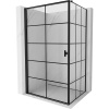 Mexen Mist-B, 1-krídlový výklopný sprchový kút, ľavý, 70 x 100 cm, číre sklo-čierna mriežka, 8A2T-070-100-70-77-L