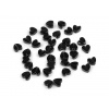 Minerálne a sklenené koráliky srdce Ø6 mm čierna 35ks