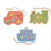 Bigjigs Toys Drevený magnetický labyrint Červené auto