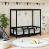 vidaXL Rám detskej postele čierny 70x140 cm masívna borovica - Čierna - 26742-168028