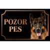 Nemecký ovčiak - Kovová tabuľka POZOR PES