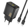 Dudao A27MaxC s GaN, USB-A a USB-C výstupom, 35W + kábel - Čierna A27MaxC-B