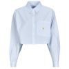 Calvin Klein Jeans Košele a blúzky WOVEN LABEL CROPPED SHIRT Modrá