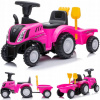 Detské odrážadlo - Traktor Walker Tracker s novým prívesom Holland Pink Trailer (Ride-on, tlačná, chodítko, traktor s prívesom, New Holland, ružová)