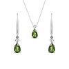 Set náhrdelníka a náušníc z bieleho zlata s vltavínom KLENOTA S0667552