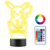 Nočná lampa do detskej izby - Nočná lampa 3D Led POKEMON PIKACHU NAME Gravírovanie (3D LED nočná lampa Pokémon Pikachu Názov rytec)