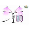 Galaxia LED svetlo na rast rastlín 4× – plné spektrum, 15 W, timer 6/12/16 h, 3 režimy, 5 úrovní jasu, diaľkové ovládanie