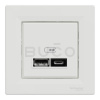 Schneider Electric Asfora 2x USB nabíjací konektor, typ A+C, biela