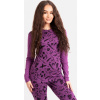 Dámské merino triko UNUO s dlouhým rukávem Nature, Ostružinová, Kresba Velikost: S