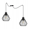 Light Home Závesné svietidlo Nuvola Spider 2, 2x čierne drôtené tienidlo
