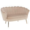 Tempo Kondela Lavica v štýle Art-deco, béžová Velvet látka/gold chróm-zlatý, NOBLIN