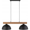 TK Lighting Oslo závesné svietidlo 2x15 W čierna-drevená 4711