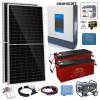 Solárny FV hybridný systém DC24V SP870Wp/AiO30A-2400W/AG200Ah/O2K Standard87-RCH (STANDARD87-RCHATA-20M: Konfigurovateľný pevný solárny FV ostrovný a sieťový komplet HYBRID pre MINI spotrebu elektrick