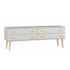Komoda z masívu borovice Nord K2/2S 135/58,5/42 cm / biela