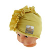 Baby Nellys Jarná/jesenná bavlnená čiapka - turban, horčicová 80/86 (12-18m)