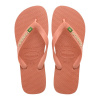 Havaianas Brasil Logo Flip Flops Pink Clay 7.5/8 4142