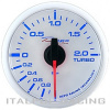 Merač tlaku turba a podtlaku -1 až +2 bary - elektrický (52 mm) Super White&Blue