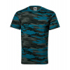 MALFINI CAMOUFLAGE 144 / Maskáčové unisex tričko - camouflage petrol M