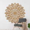 Drevená mandala na stenu - LOTUS 140 cm HDF - Buk