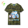 Chlapčenské tričko - KUGO TM9216, khaki/ tyrkysový bager Farba: Khaki, Veľkosť: 98