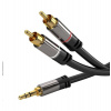 PremiumCord HQ stínený kabel stereo Jack 3.5mm-2xCINCH M/M 5m (kjqcin5)
